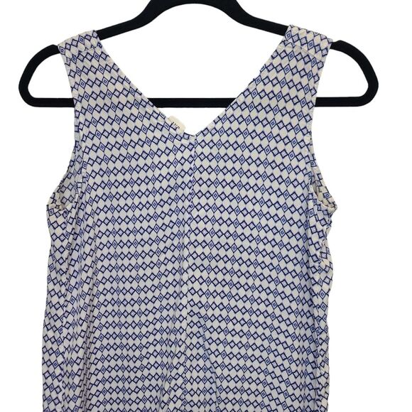 GAP Women's XS Sleeveless V-neck Geometric Print Shift Flowy Dress Blue White - Picture 7 of 13